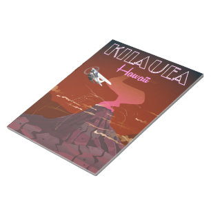 Kilauea Hawaii Flugreiseplakat Notizblock