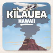 Kīlauea Hawaii Volcano Reiseplakat Rechteckiger Pappuntersetzer (Vorderseite)
