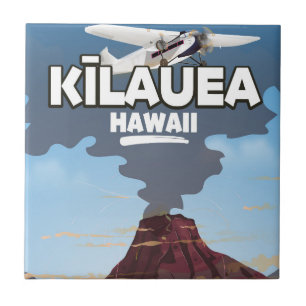 Kīlauea Hawaii Vulkan-Reiseplakat Fliese