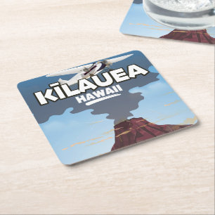 Kīlauea Hawaii Vulkan Reiseplakat Rechteckiger Pappuntersetzer