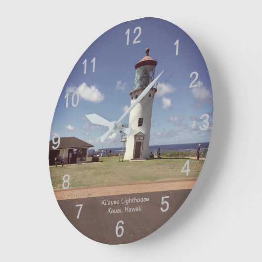 Kilauea Lighthouse Große Wanduhr (Winkel)