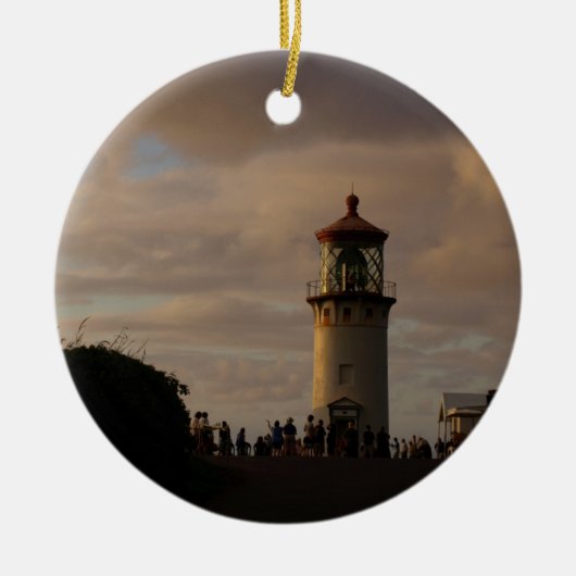 Kilauea Lighthouse in Dusk Keramik Ornament (Vorne)