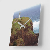 Kilauea Point Lighthouse, Kauai, Hawaii Quadratische Wanduhr (Winkel)