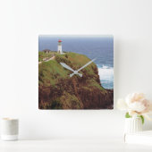 Kilauea Point Lighthouse, Kauai, Hawaii Quadratische Wanduhr (Zuhause)