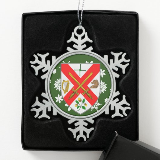 Kildare Ireland Wappen Irish Schneeflocken Zinn-Ornament (Box)