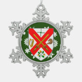 Kildare Ireland Wappen Irish Schneeflocken Zinn-Ornament (Vorderseite)