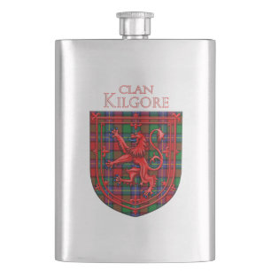 Kilgore Tartan Scottish Plaid Lion Rampant Flachmann