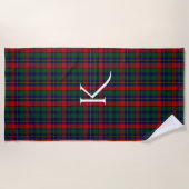 Kilgour Clan Tartan Kariert Monogram Beach Handtuc Strandtuch (Vorderseite)