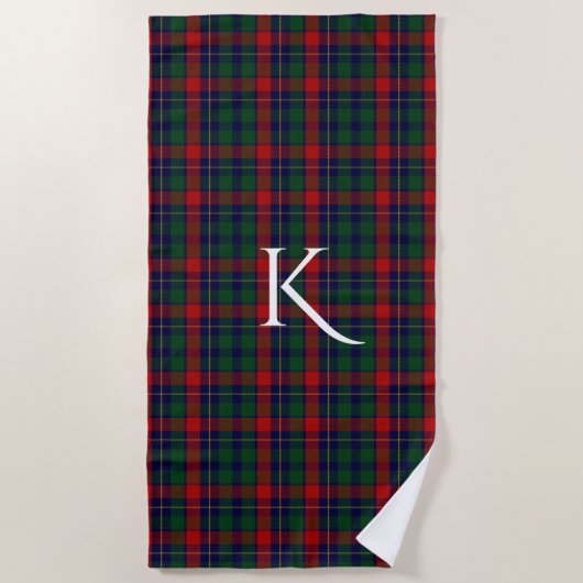 Kilgour Clan Tartan Kariert Monogram Beach Handtuc Strandtuch (Vorderseite)