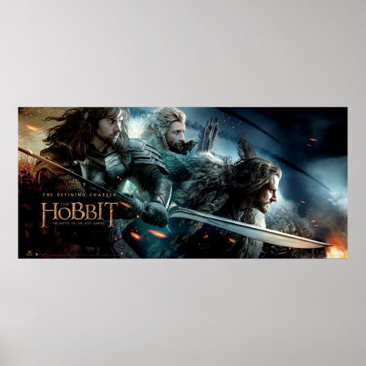 Kili, Fili, & THORIN OAKENSHIELD™ Charge To Battle Poster (Vorne)