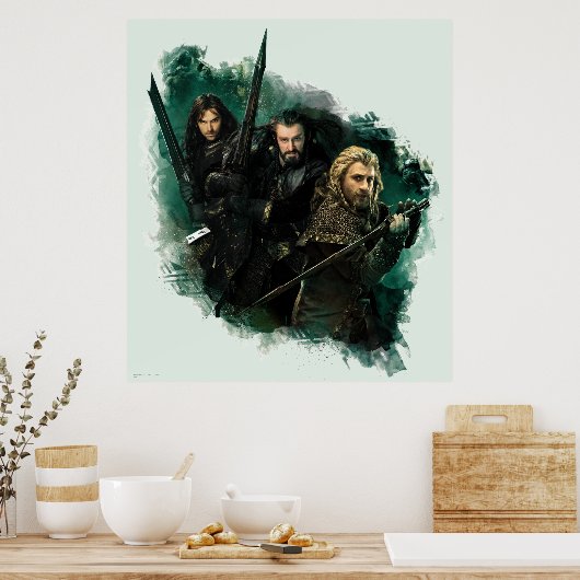 Kili, THORIN OAKENSHIELD™, & Fili Graphic Poster (Küche)