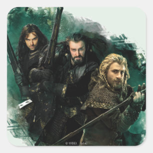 Kili, THORIN OAKENSHIELD™ u. Fili Grafik Quadratischer Aufkleber