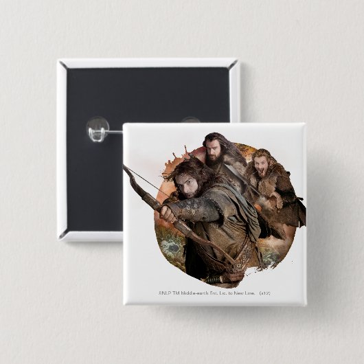 Kili, THORIN OAKENSHIELD™ und Fili Button (Vorne & Hinten)