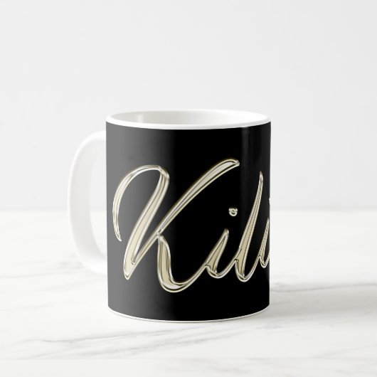 Kilian Name whitegold Tasse Teetasse Kaffeetasse (Vorderseite Links)