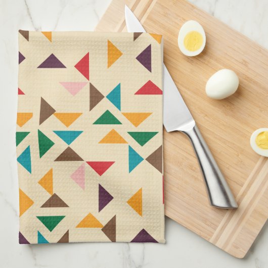 Kilim-Dreieck-Beige Geschirrtuch (Viertel Falte)