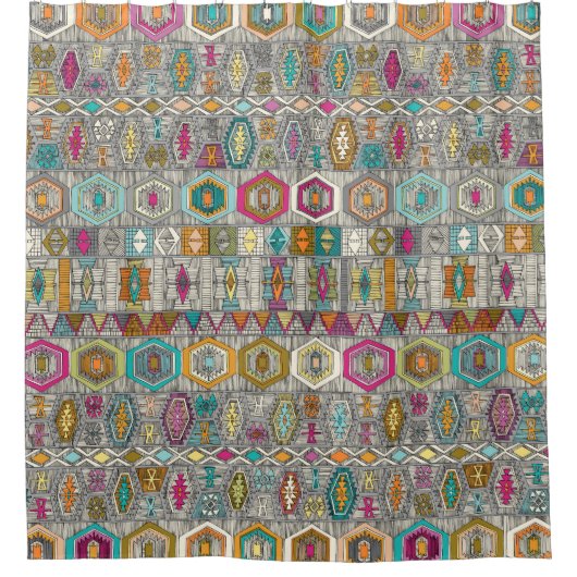 Kilim Pembe Duschvorhang (Vorderseite)