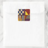 Kilim Prayer Rug Design Quadratischer Aufkleber (Tasche)