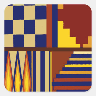 Kilim Prayer Rug Design Quadratischer Aufkleber