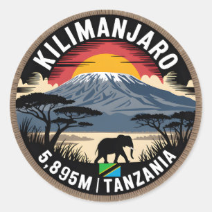 Kilimandscharo Runder Aufkleber