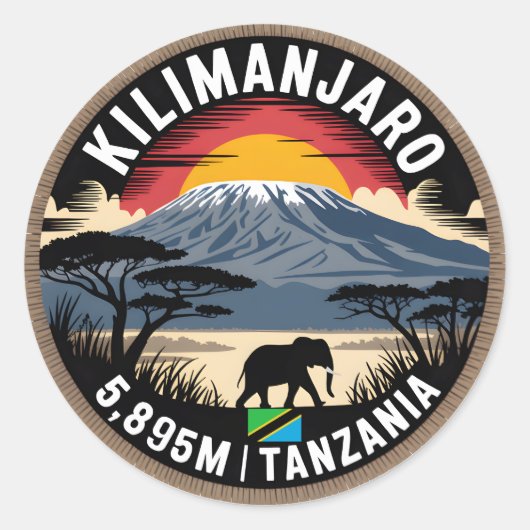 Kilimandscharo Runder Aufkleber (Vorderseite)