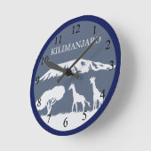 Kilimanjaro (blau) runde wanduhr (Winkel)