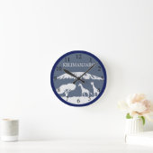 Kilimanjaro (blau) runde wanduhr (Zuhause)