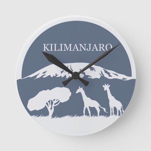 Kilimanjaro (Blue) Runde Wanduhr (Vorderseite)