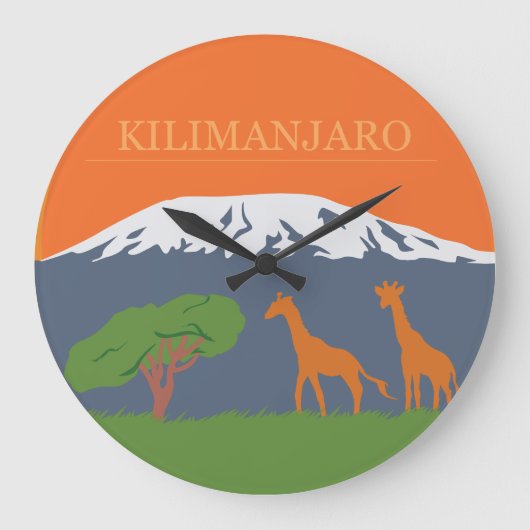 Kilimanjaro Große Wanduhr (Vorderseite)