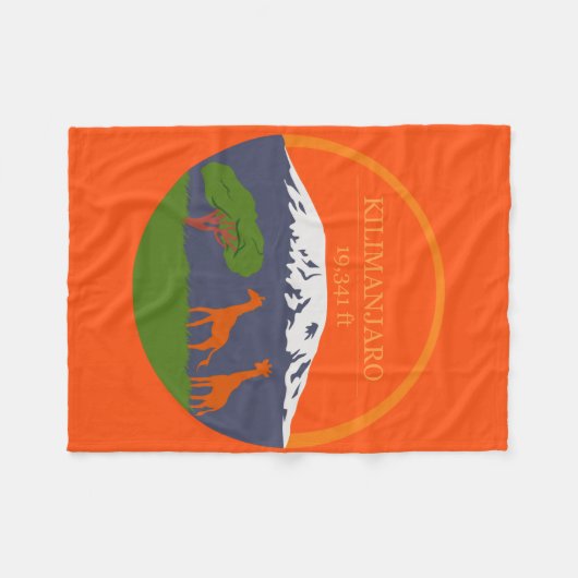 Kilimanjaro Höhe Fleecedecke (Vorderseite (Horizontal))