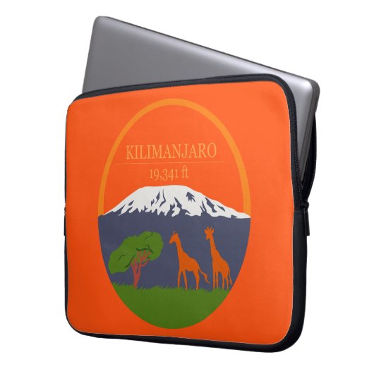 Kilimanjaro Höhe Laptopschutzhülle (Vorderseite Links)