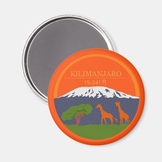 Kilimanjaro Höhe Magnet (Vorderseite/Rückseite)