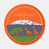 Kilimanjaro Höhe Magnet (Vorne)