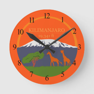 Kilimanjaro Höhe Runde Wanduhr