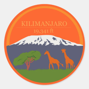 Kilimanjaro Höhe Runder Aufkleber