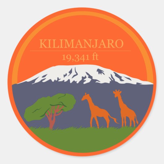 Kilimanjaro Höhe Runder Aufkleber (Vorderseite)