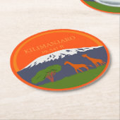 Kilimanjaro Höhe Runder Pappuntersetzer (Angewinkelt)