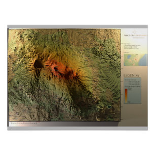 KILIMANJARO MAP Print, Glossar Poster