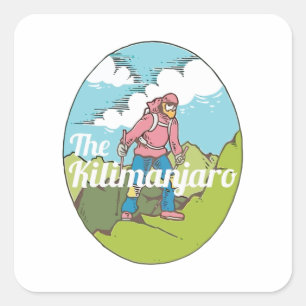 Kilimanjaro Quadratischer Aufkleber