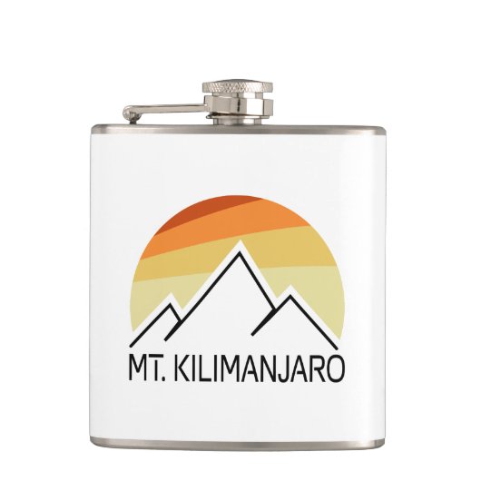 Kilimanjaro Retro Flachmann (Vorderseite)