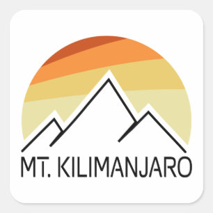 Kilimanjaro Retro Quadratischer Aufkleber