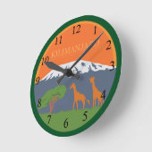 Kilimanjaro Runde Wanduhr (Winkel)