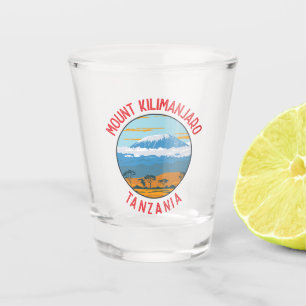Kilimanjaro Tansania Distressed Circle Schnapsglas