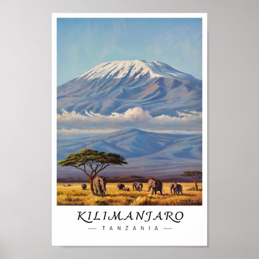 Kilimanjaro Tanzania Wall Art, African Mountain Poster (Vorne)