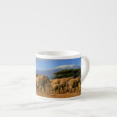 Kilimanjaro und Elefanten Espressotasse (Vorderseite Rechts)