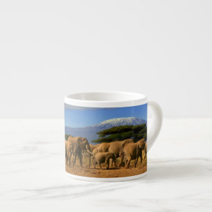 Kilimanjaro und Elefanten Espressotasse