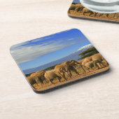 Kilimanjaro und Elefanten Getränkeuntersetzer (Linke Seite)