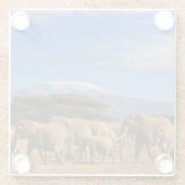 Kilimanjaro und Elefanten Glasuntersetzer (Rückseite)