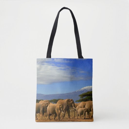 Kilimanjaro und Elefanten Tasche (Vorderseite)