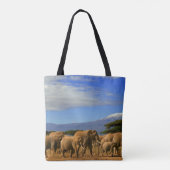 Kilimanjaro und Elefanten Tasche (Rückseite)