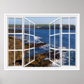 Kilkee Ireland White 24 Pane Open Window Poster (Vorne)